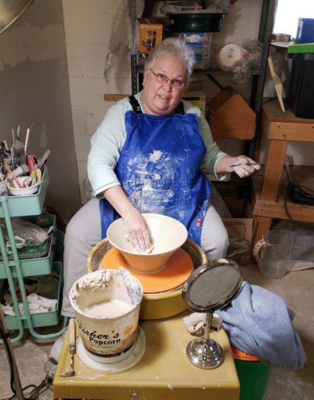 Jody at a potters wheel