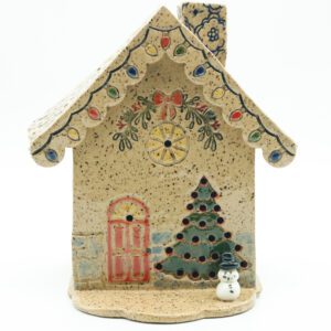 Holiday House with Snowman