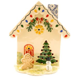 Holiday House with Snowman and Gingerbread Man