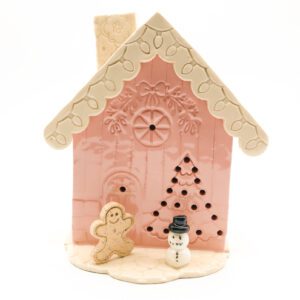 Holiday House Pink with Snowman