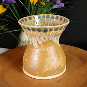 Tall Brown Peacock Vase