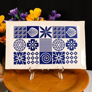 Long Blue Graphic Tray